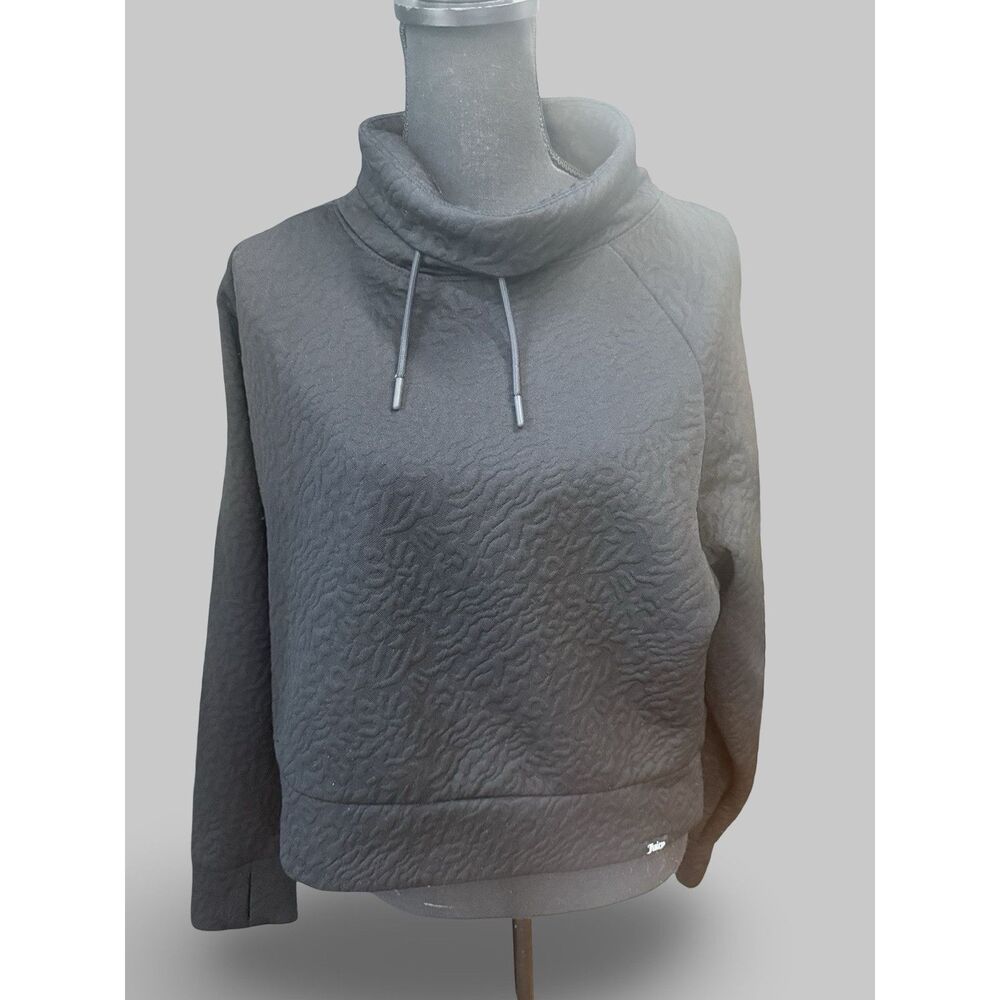 Juicy Couture Gray Quilted Cowl Neck Sweatshirt Women's Large Pullover